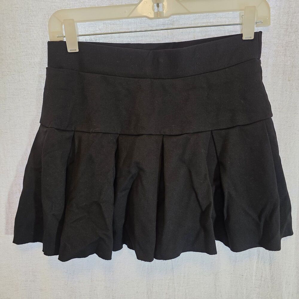 Freeme Black Pleated Mini Skirt Knit Built In Shorts Size Large Athleisure Play